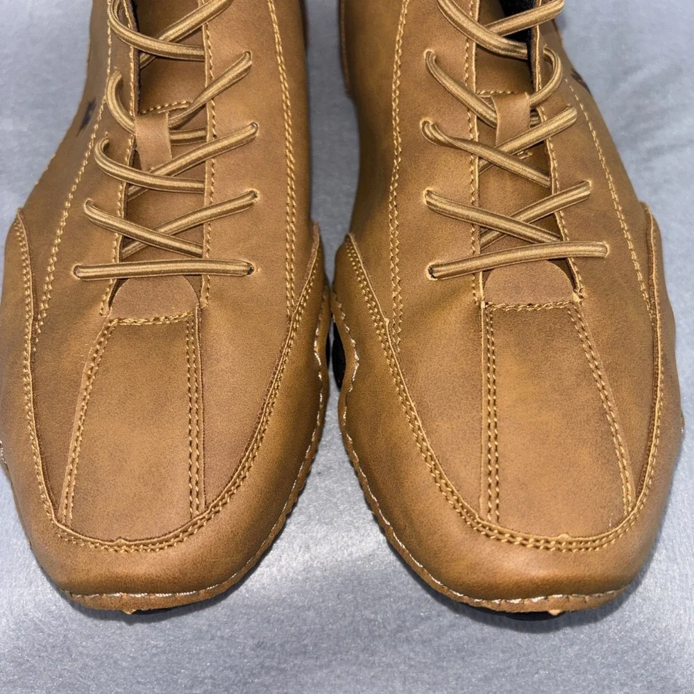 LDECK Brown Leather High Top Martin Sport Shoes Men's US 11 EU 45 Worn Twice‎